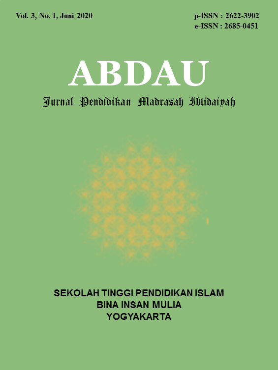 					View Vol. 3 No. 1 (2020): JUNI, ABDAU: Jurnal Pendidikan Madrasah Ibtidaiyah
				
