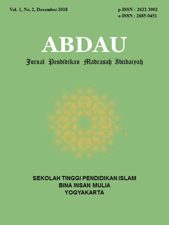 					View Vol. 1 No. 2 (2018): DESEMBER, ABDAU: Jurnal Pendidikan Madrasah Ibtidaiyah
				